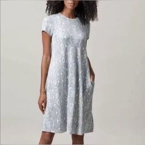 J. McLaughlin Pearl Faux Suede Snake Print Swing Dress S Pockets